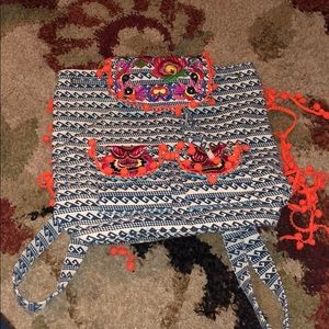 Fabric Pom pom backpack